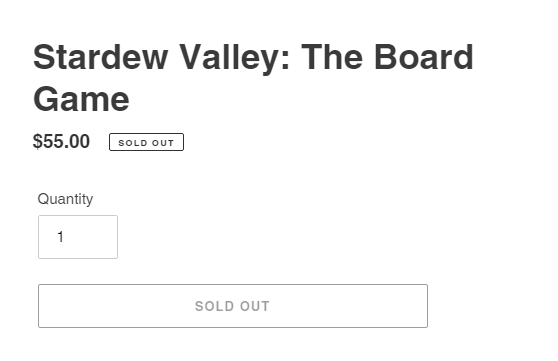 picture of stardew valley sold out